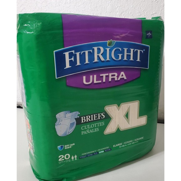 FitRight Ultra Adult Diapers, Incontinence Briefs with Tabs, Heavy 20 Ct ✅ - Picture 2 of 9